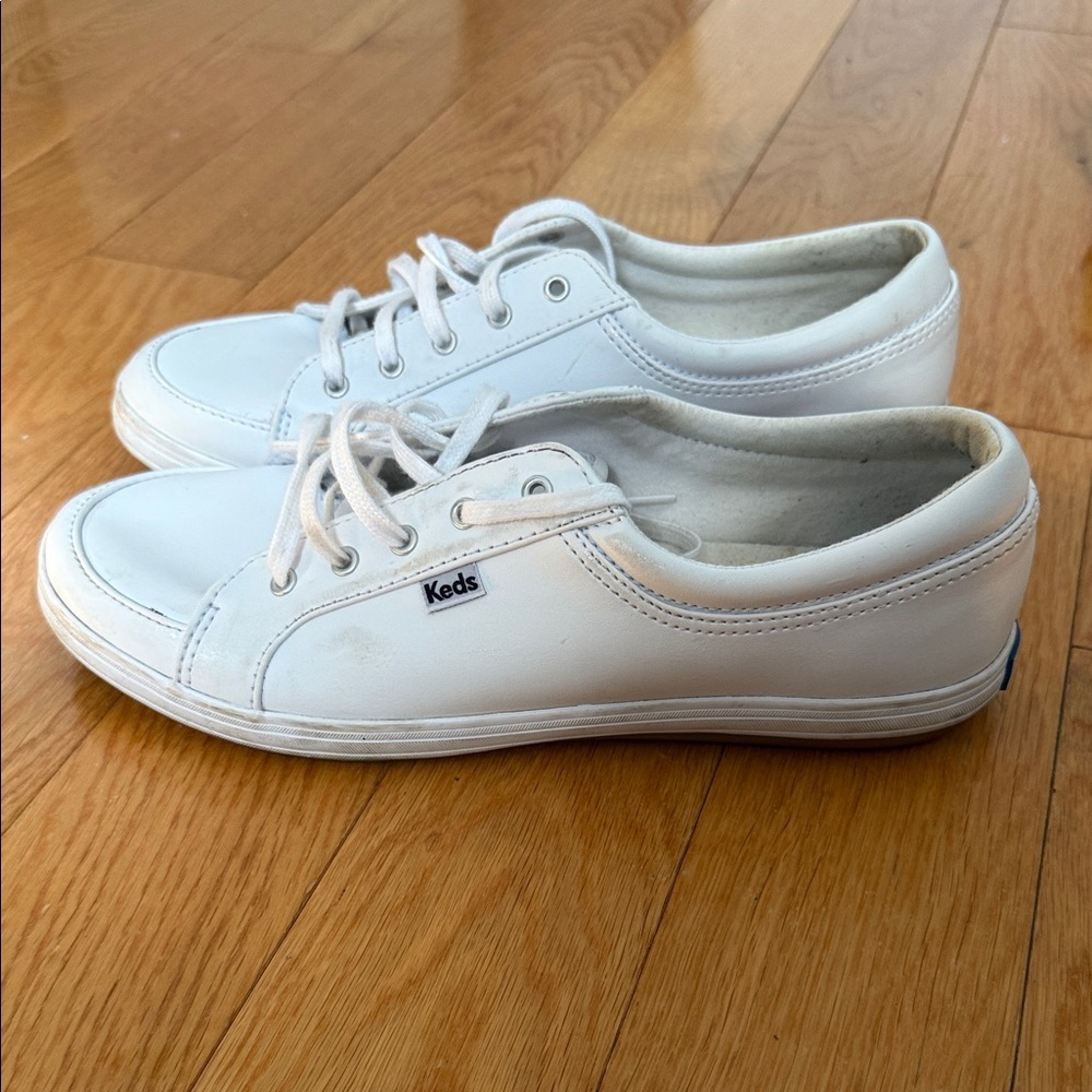 Keds White Low-Top Leather Sneakers
